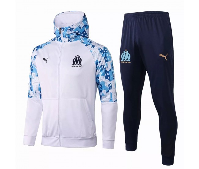 Olympique Marseille Training Technical Football Tracksuit White 2021
