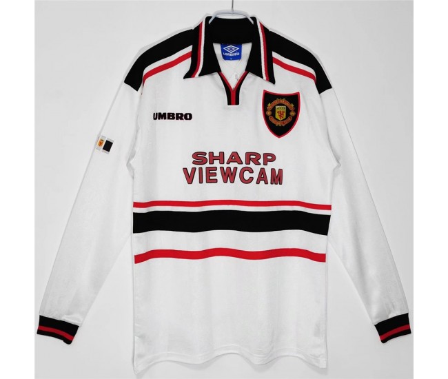 1998-1999 Manchester United FC Long Sleeve Away Retro Jersey