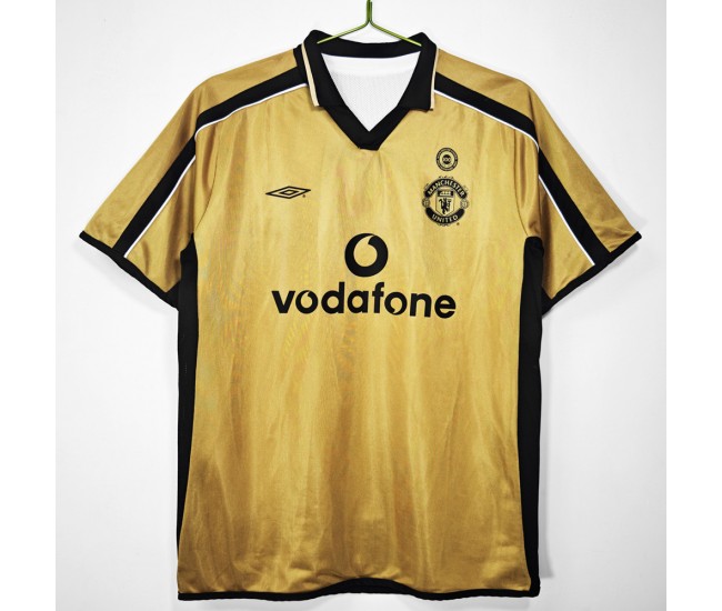 2001-2002 Manchester United FC Centenary Gold Retro Jersey 