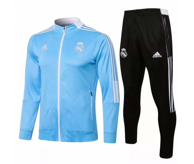  2021-22 Real Madrid Blue Training Presentation Soccer Tracksuit