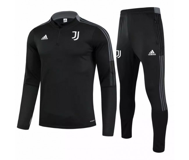 2021-22 Juventus Core Black Soccer Technical Training Tracksuit