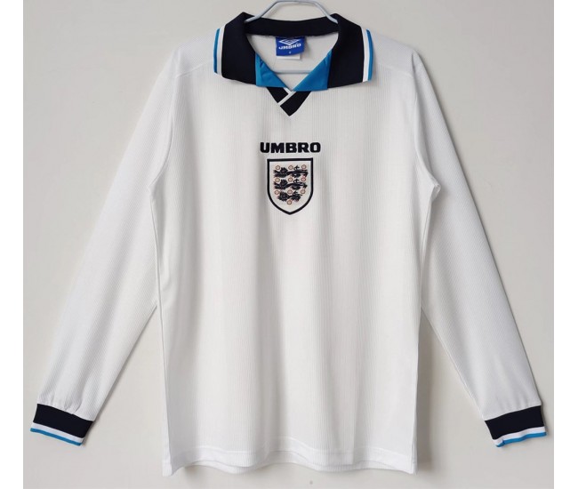 1996 England Long Sleeve Home Retro Jersey 