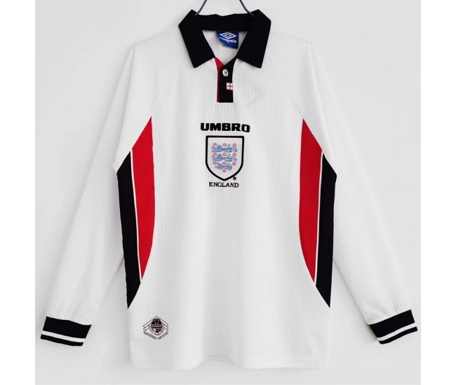 1998 England Long Sleeve Home Retro Jersey 