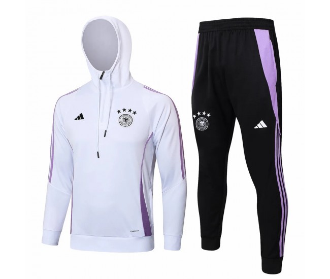 24-25 Germany Mens White Training Hooded Technical Tracksuit